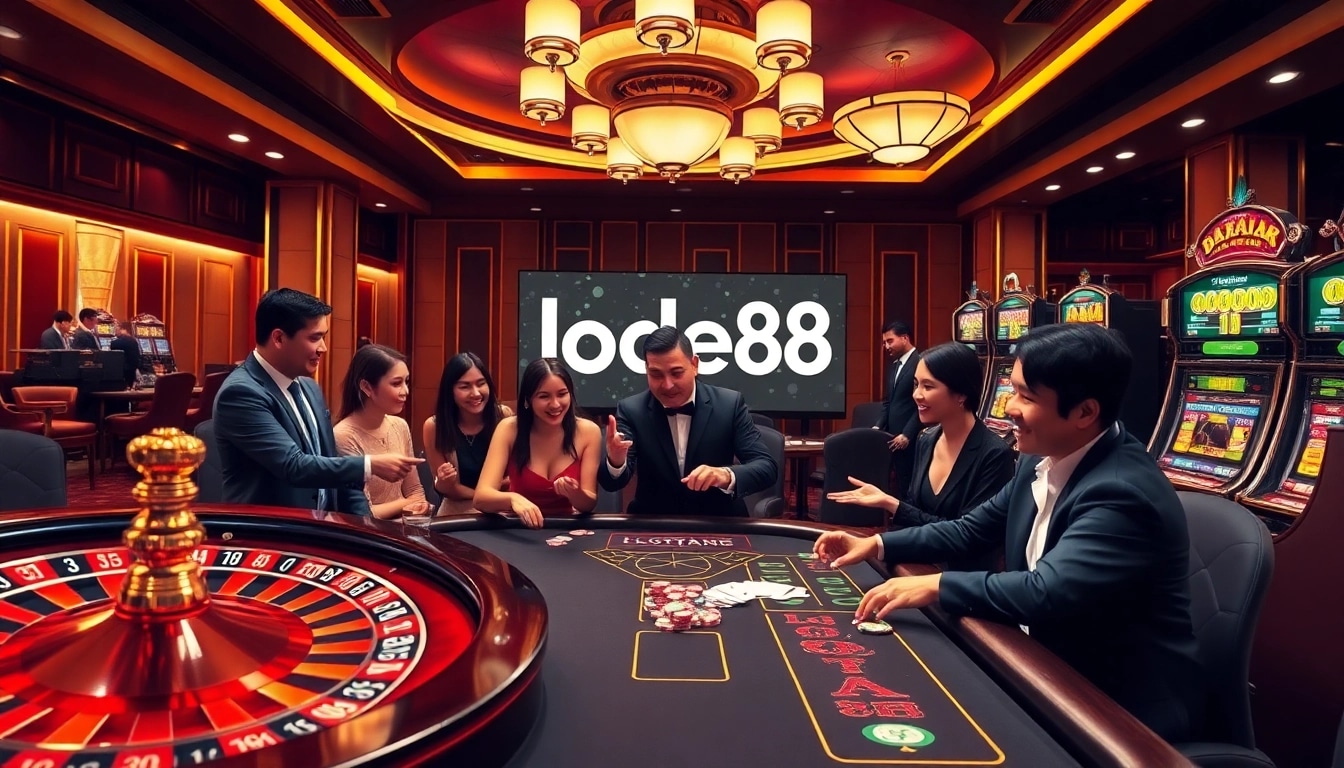 Experience thrilling gaming action at lode88 with engaging casino elements like roulette and poker.