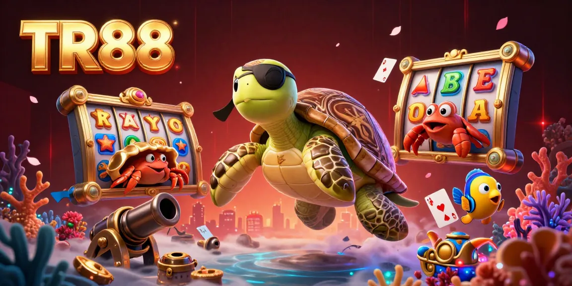 Engage with TR88's dynamic underwater casino world featuring vibrant characters and treasures.