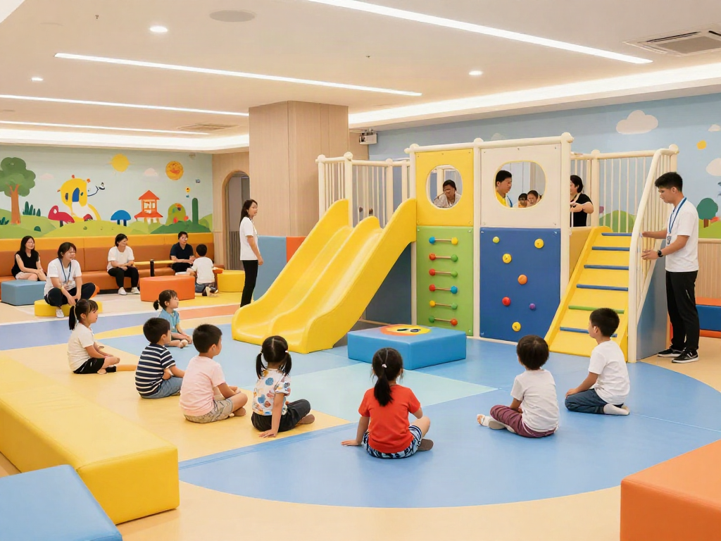 Children enjoying safe play at Rokok88 indoor playground with dedicated zones