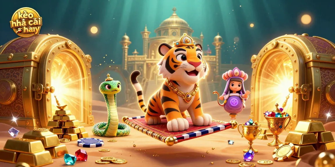 Engage with kèo nhà cái hôm nay through this vibrant illustration of a tiger sultan in a magical casino scene.