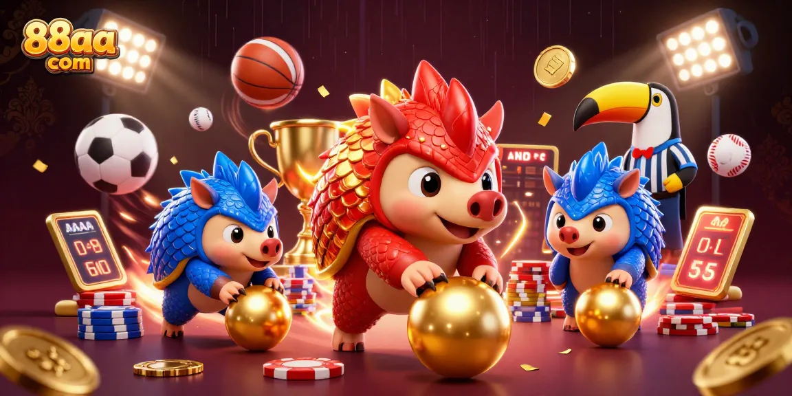 Join the excitement at 88aa com with rival pangolins in a vibrant casino showdown!
