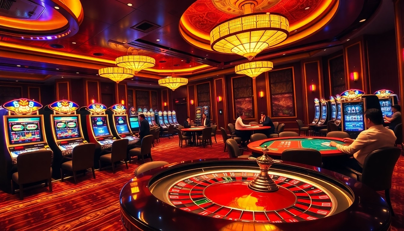 Experience high-stakes excitement at Nhà cái gg88 with vibrant casino tables, slot machines, and poker games.