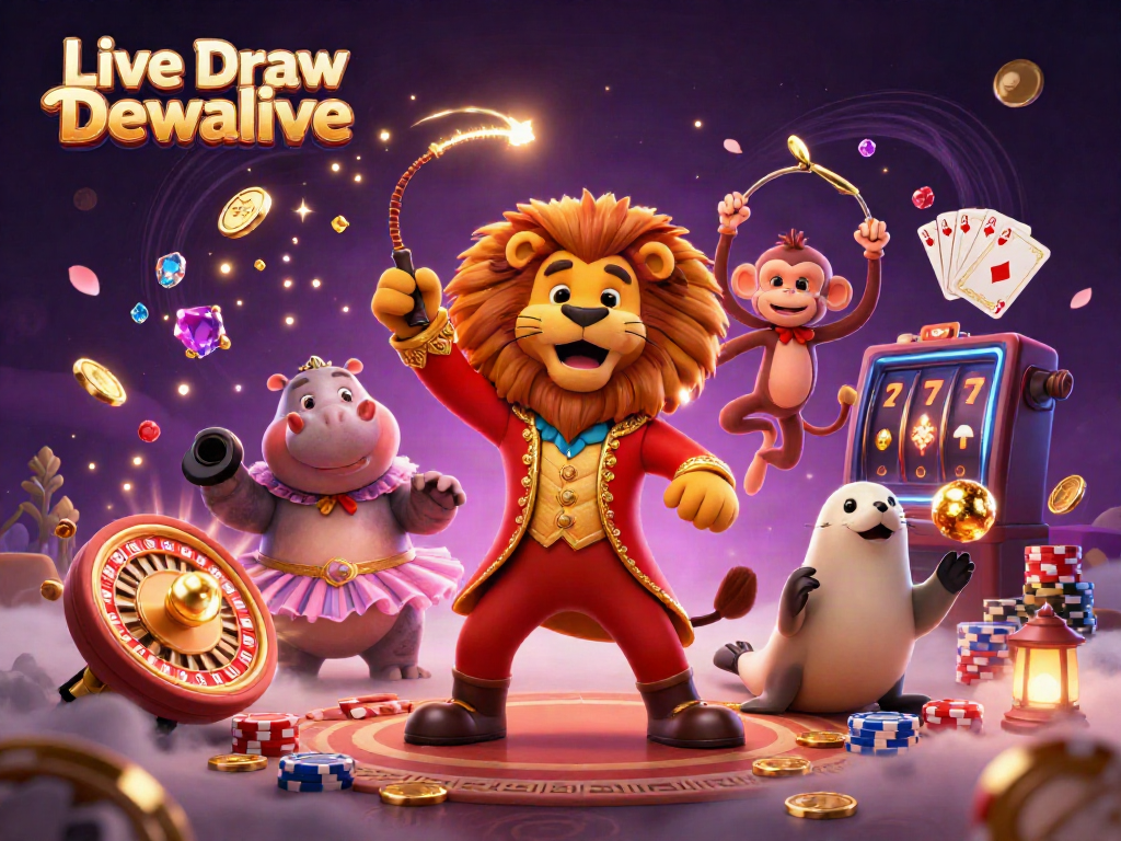 Melihat hasil Live Draw Dewalive togel online dengan karakter menarik dan elemen permainan kasino yang menakjubkan.