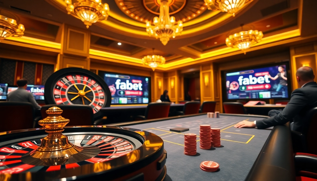 Experience excitement at fabet with a high-stakes poker game and vibrant roulette.