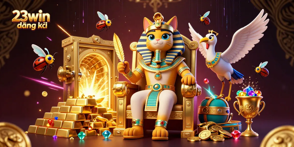 Experience 23win đăng ký at a vibrant Asian online casino, where pharaoh cats rule the gold and gems.