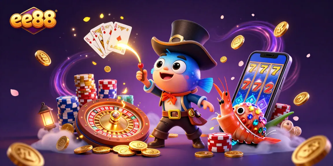 Spin the roulette with ee88, featuring a colorful deep-sea casino scene brimming with excitement and treasures.