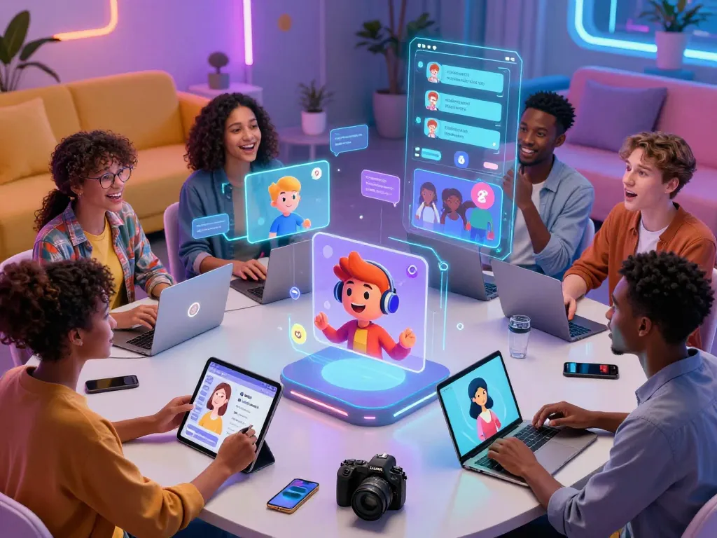 Users engaging with Crushon AI characters on various devices, showcasing interaction and emotional connection.