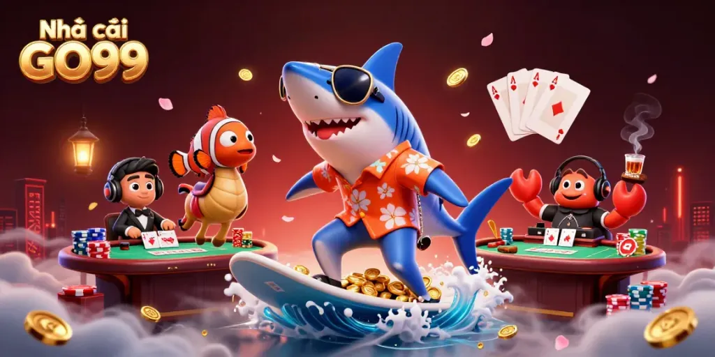 Experience the thrill of Nhà cái GO99 with vibrant casino action featuring dynamic 3D characters.