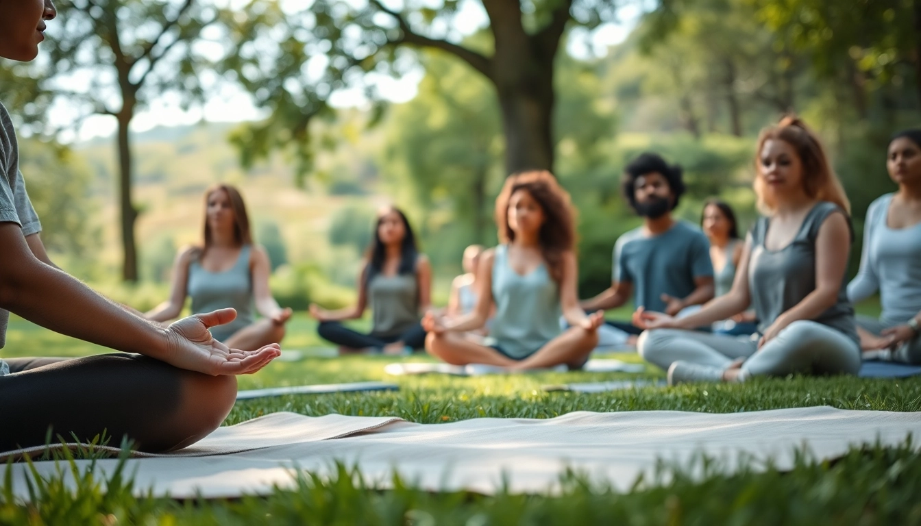 Promote emotional wellbeing by practicing mindfulness in a peaceful outdoor setting.