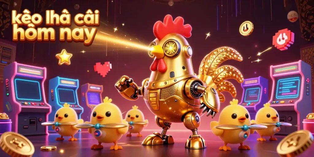 Engage with kèo nhà cái hôm nay in a vibrant, dynamic casino-themed scene filled with colorful game elements.