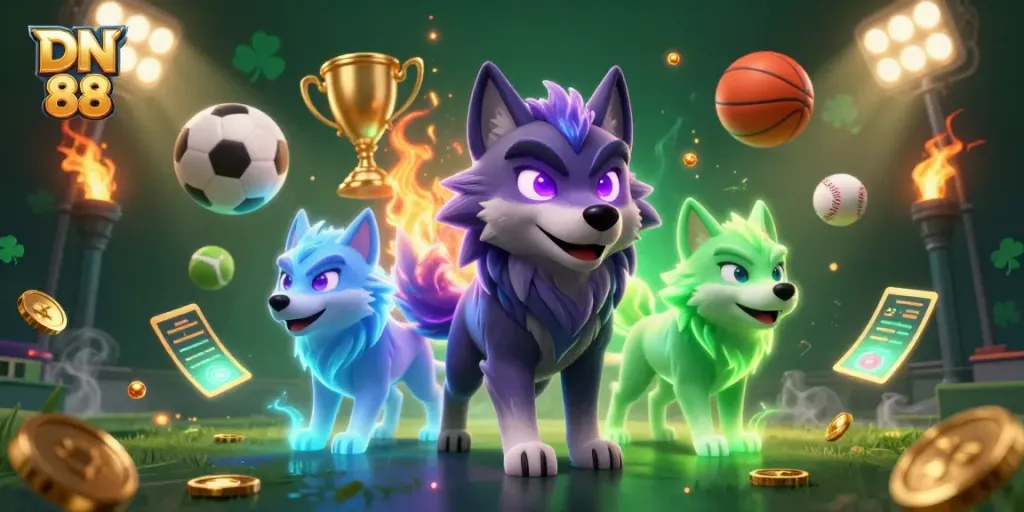 Engage with DN 88 in a vibrant online casino scene filled with dynamic sports betting elements.