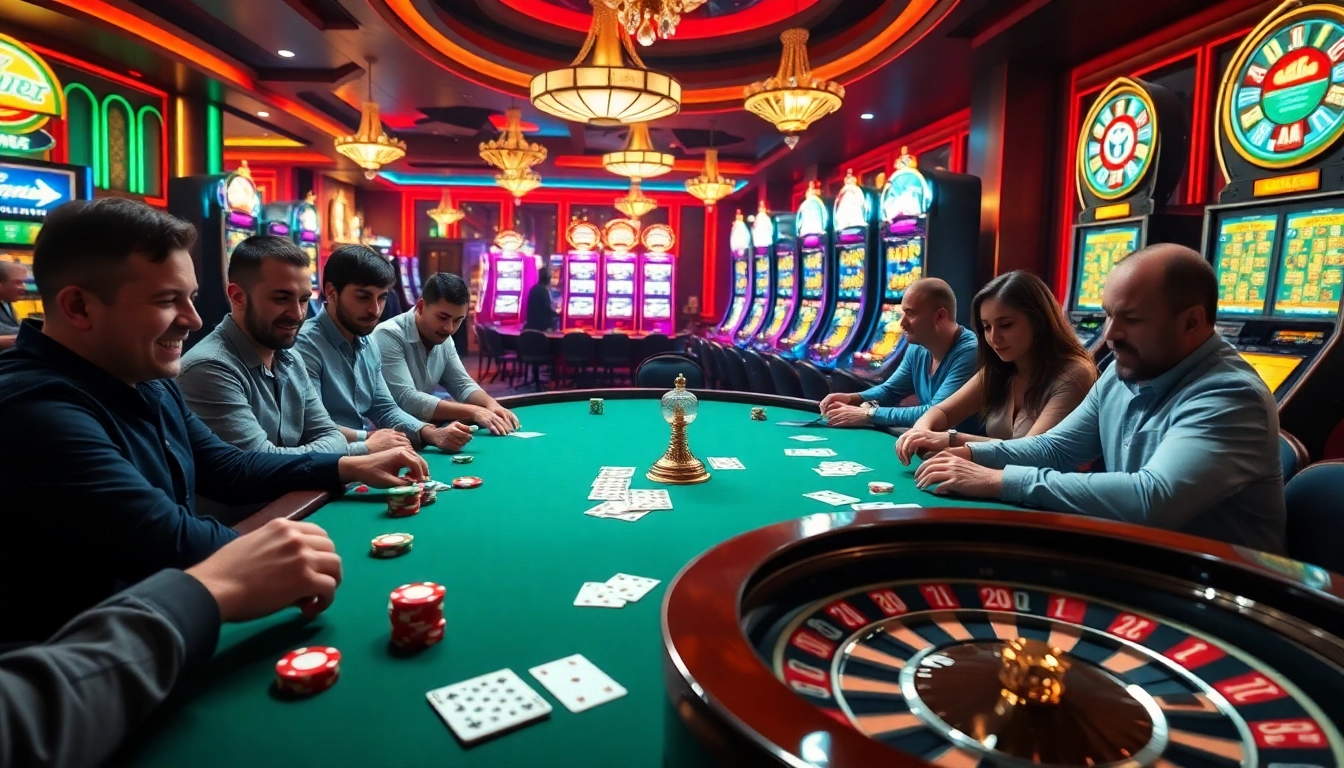 Poker action at a vibrant casino table, showcasing excitement at https://oxbet7.com/ with colorful chips and cards.
