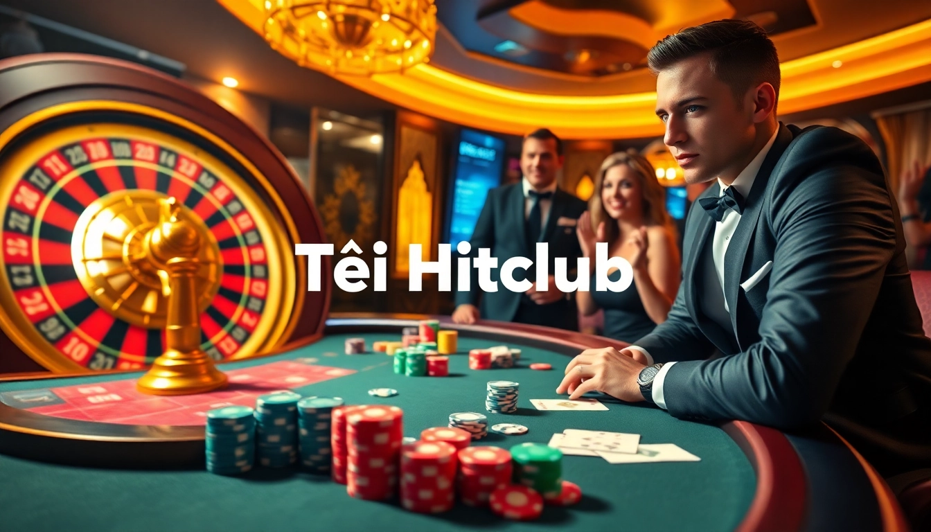 Experience the thrill of online gaming with Tải Hitclub, featuring a luxurious casino setup.