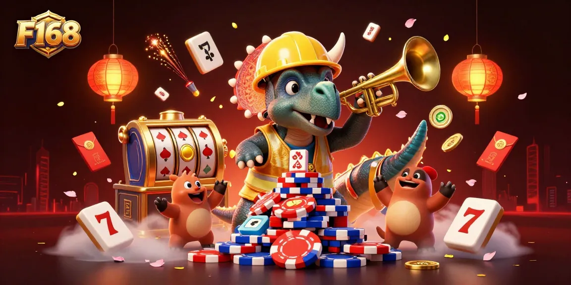 F168 celebrates the thrill of gambling with vibrant 3D characters and casino elements.