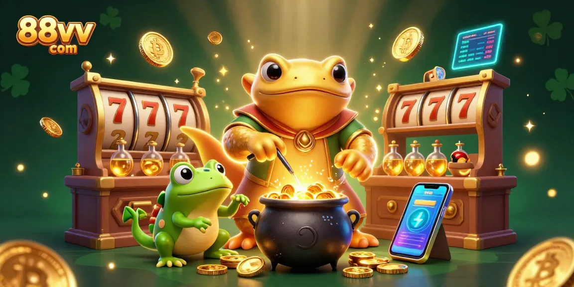 Experience thrilling slots with 88vv com's golden alchemist and shimmering crypto elements!