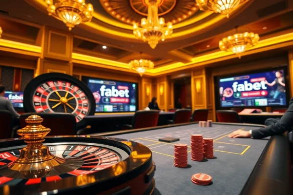 Experience excitement at fabet with a high-stakes poker game and vibrant roulette.